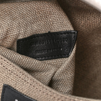 Saint Laurent Linen Calfskin Rive Gauche North South Tote Optic White 7 of 9