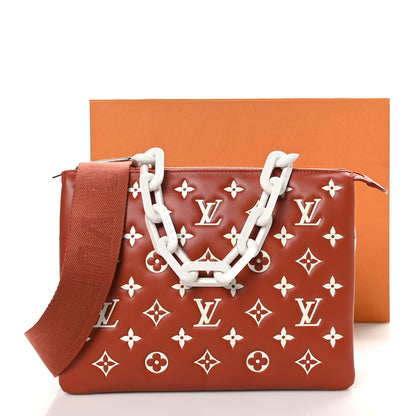 Louis Vuitton Lambskin Embossed Monogram Coussin PM Terracotta Brown 10 of 10