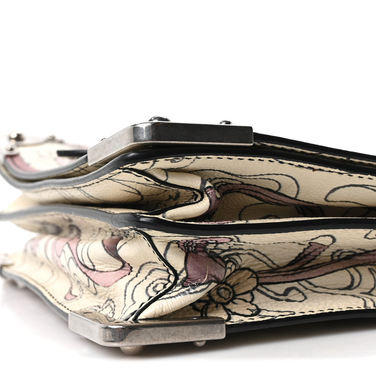 Prada X JAMES JEAN Glace Calfskin Rabbit Print Cahier Bag Opaline 17 of 17