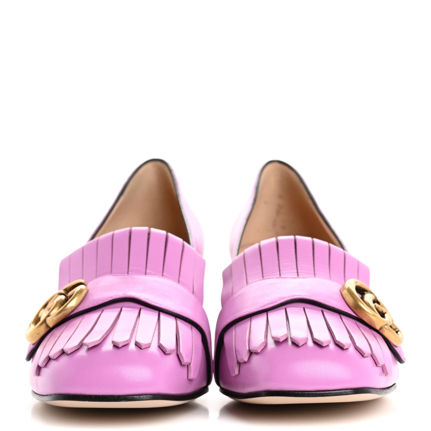 Gucci Malaga Kid GG Marmont Fringe 50mm Loafer Pumps 39 Candy Mouse 3 of 11