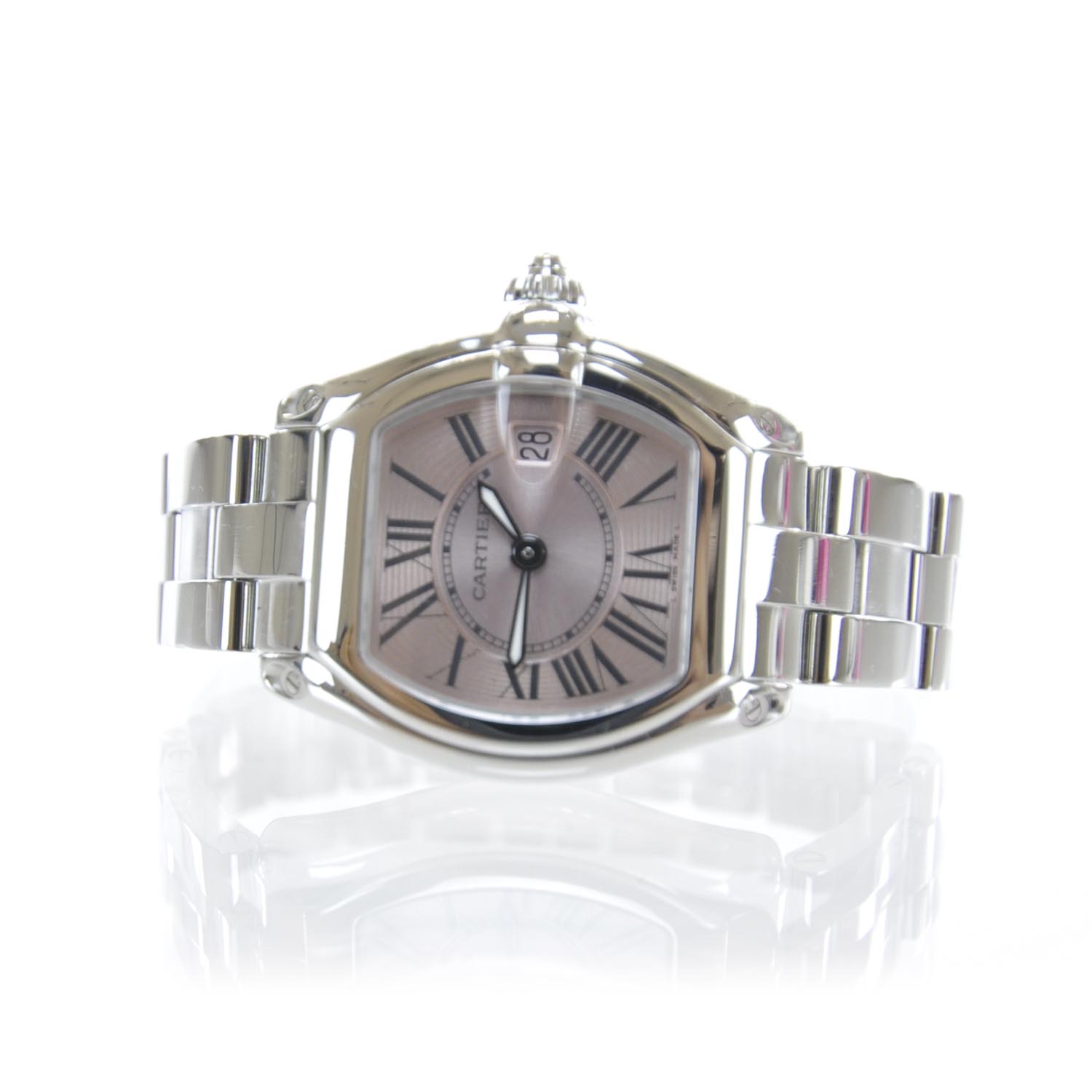 Cartier Stainless Steel 31mm Roadster Quartz Watch Pink 1 of 6
