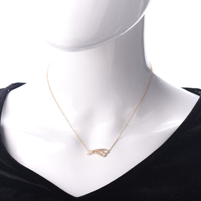 Tiffany 18K Rose Gold Diamond Bow Pendant Necklace 2 of 4