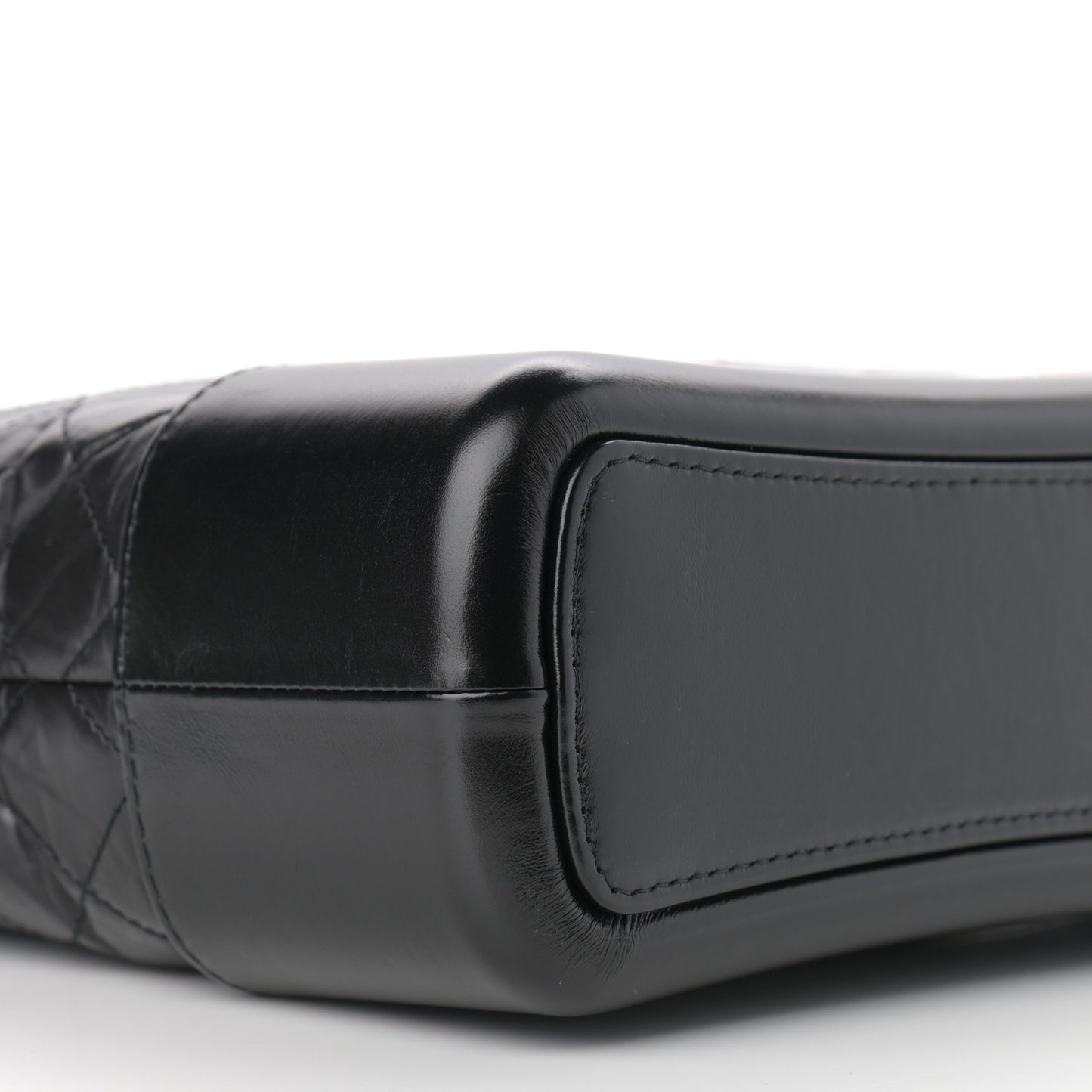 Aged Calfskin Quilted Medium Gabrielle Hobo Black