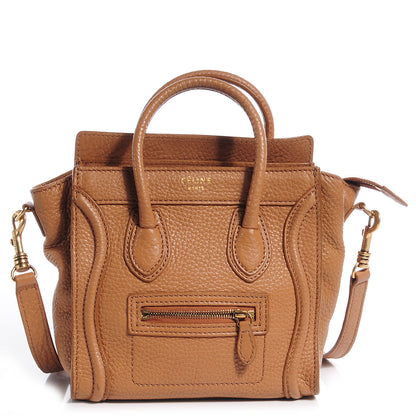 Celine Pebbled Leather Nano Luggage Camel 1 of 8