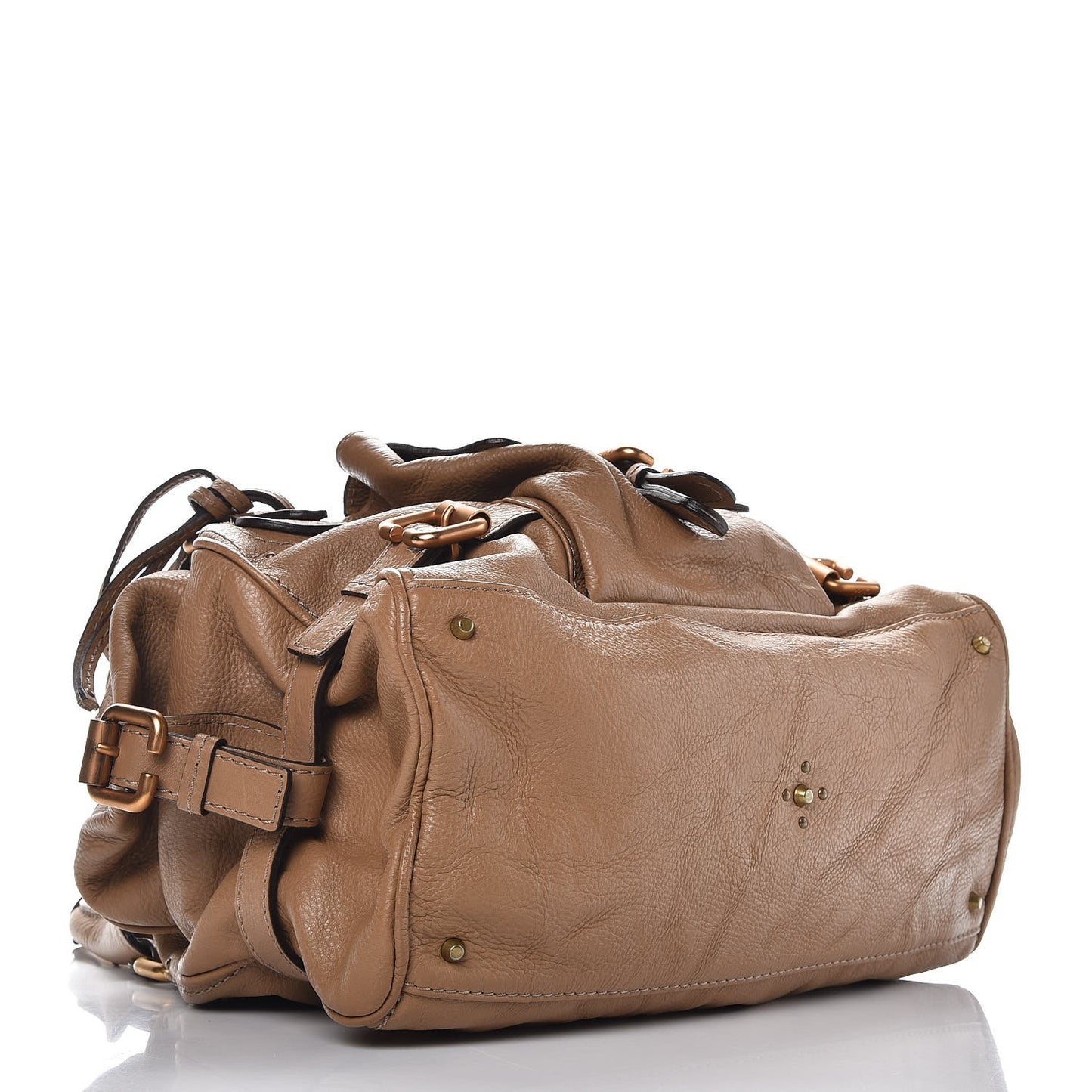 Calfskin Paddington Front Pocket Tote Taupe
