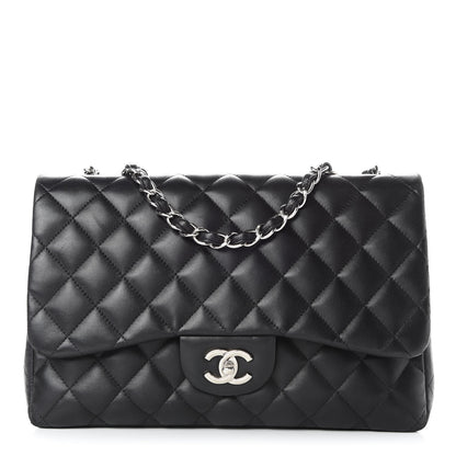Chanel Lambskin Quilted Jumbo Single Flap Black 1 of 12