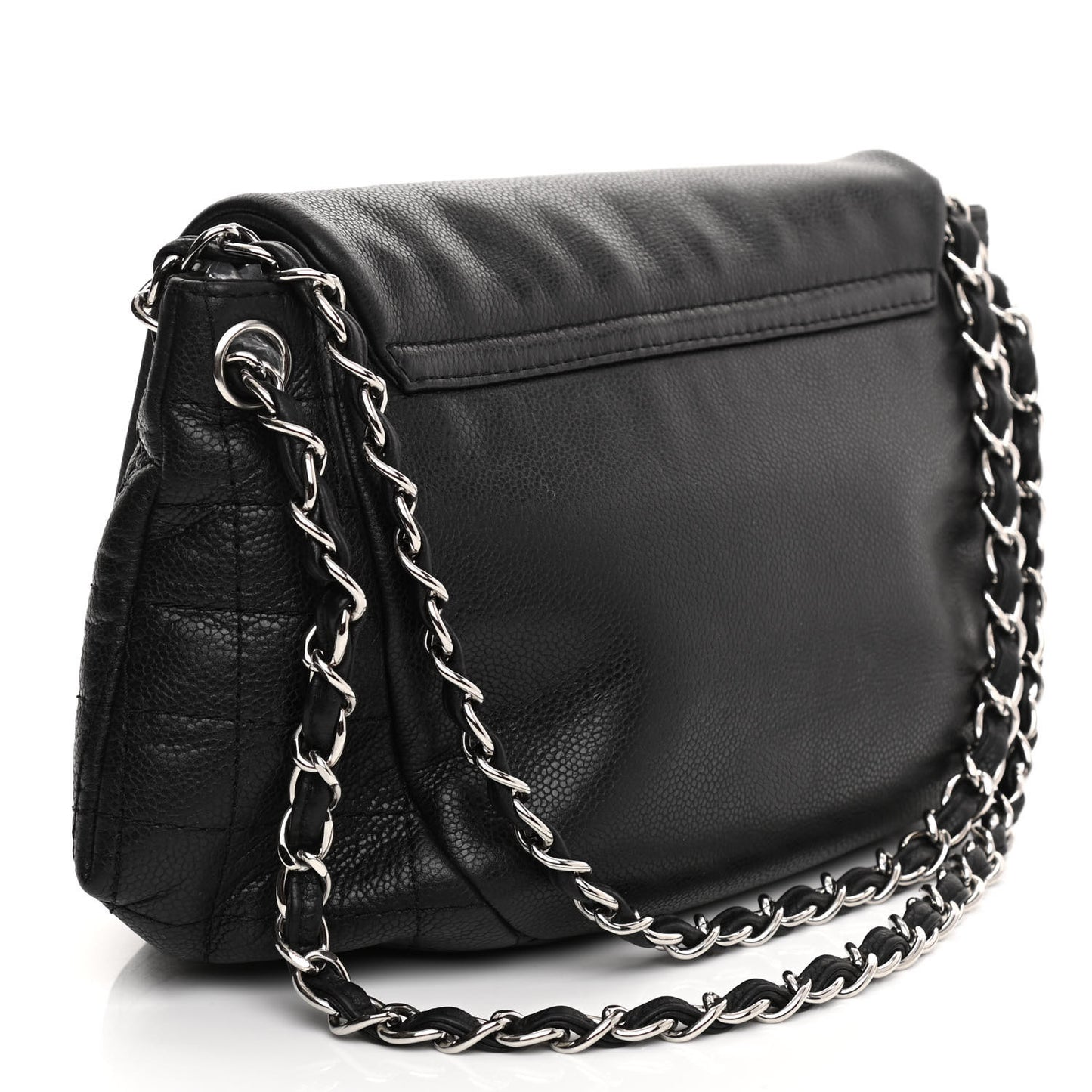 Caviar Half Moon Large Flap Black