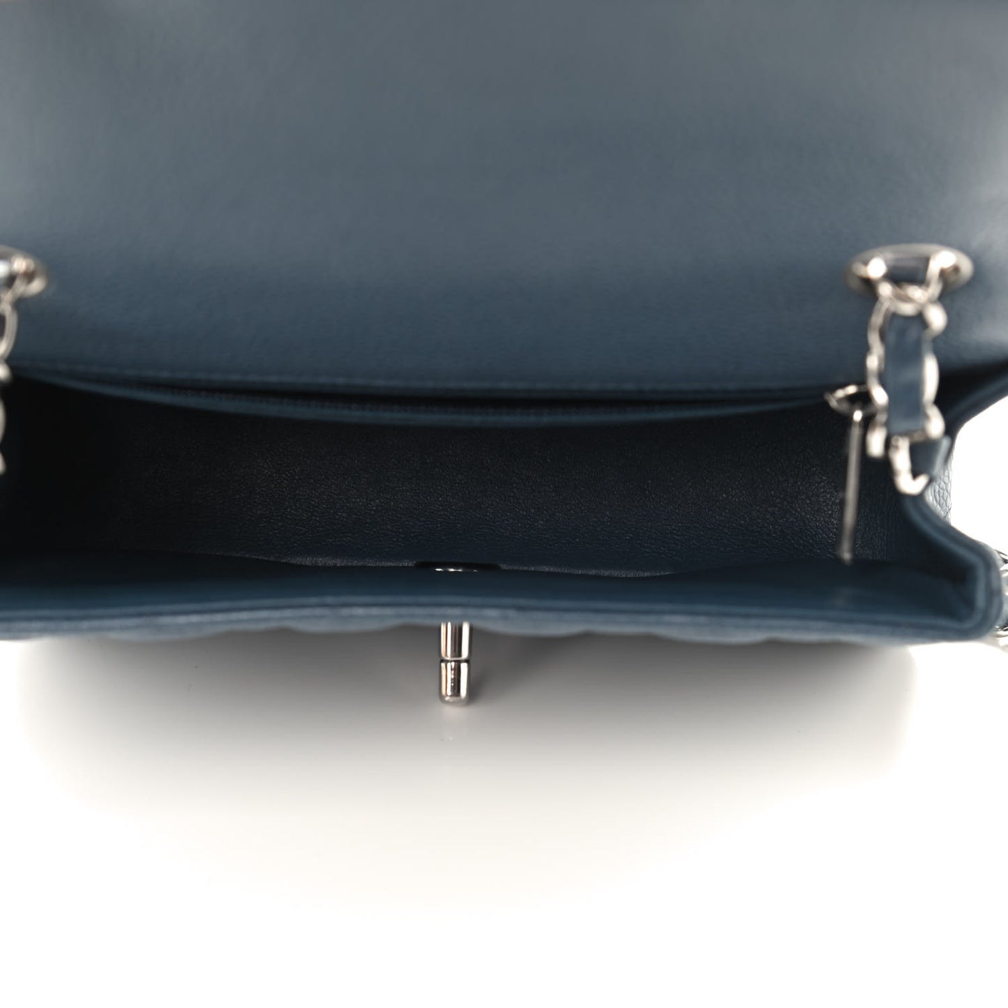 Caviar Quilted Mini Rectangular Flap Blue