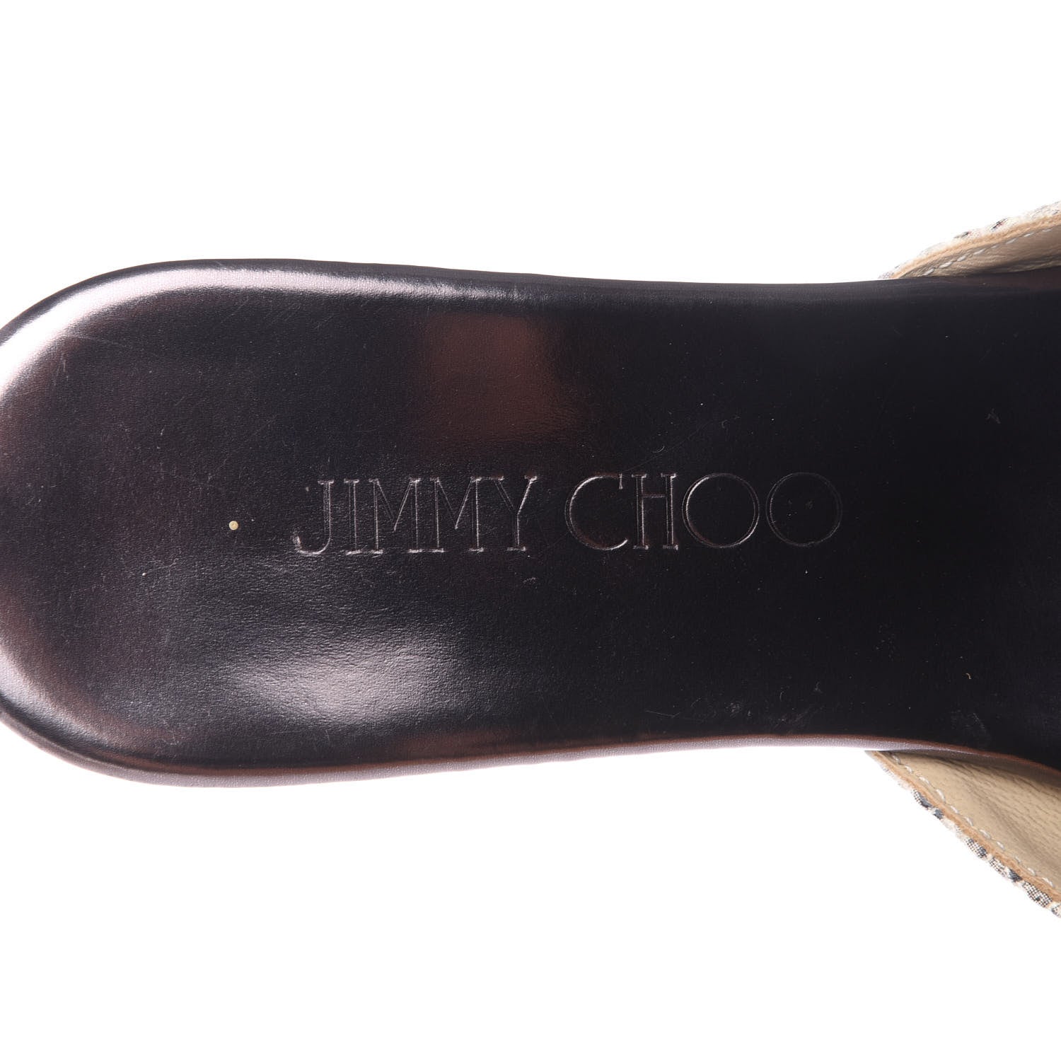 Jimmy Choo Snakeskin Prima Cork Wedge Sandals 38 Natural 8 of 9