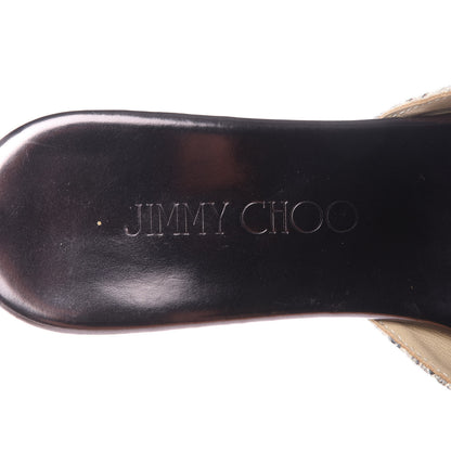 Jimmy Choo Snakeskin Prima Cork Wedge Sandals 38 Natural 8 of 9