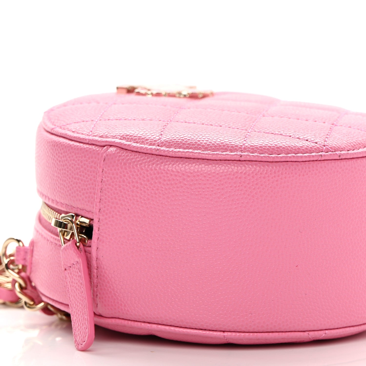 Chanel Caviar Quilted Gripoix CC Round Clutch With Chain Pink 9 of 12