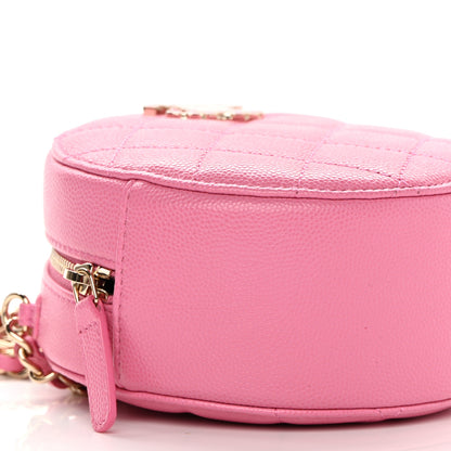 Chanel Caviar Quilted Gripoix CC Round Clutch With Chain Pink 9 of 12