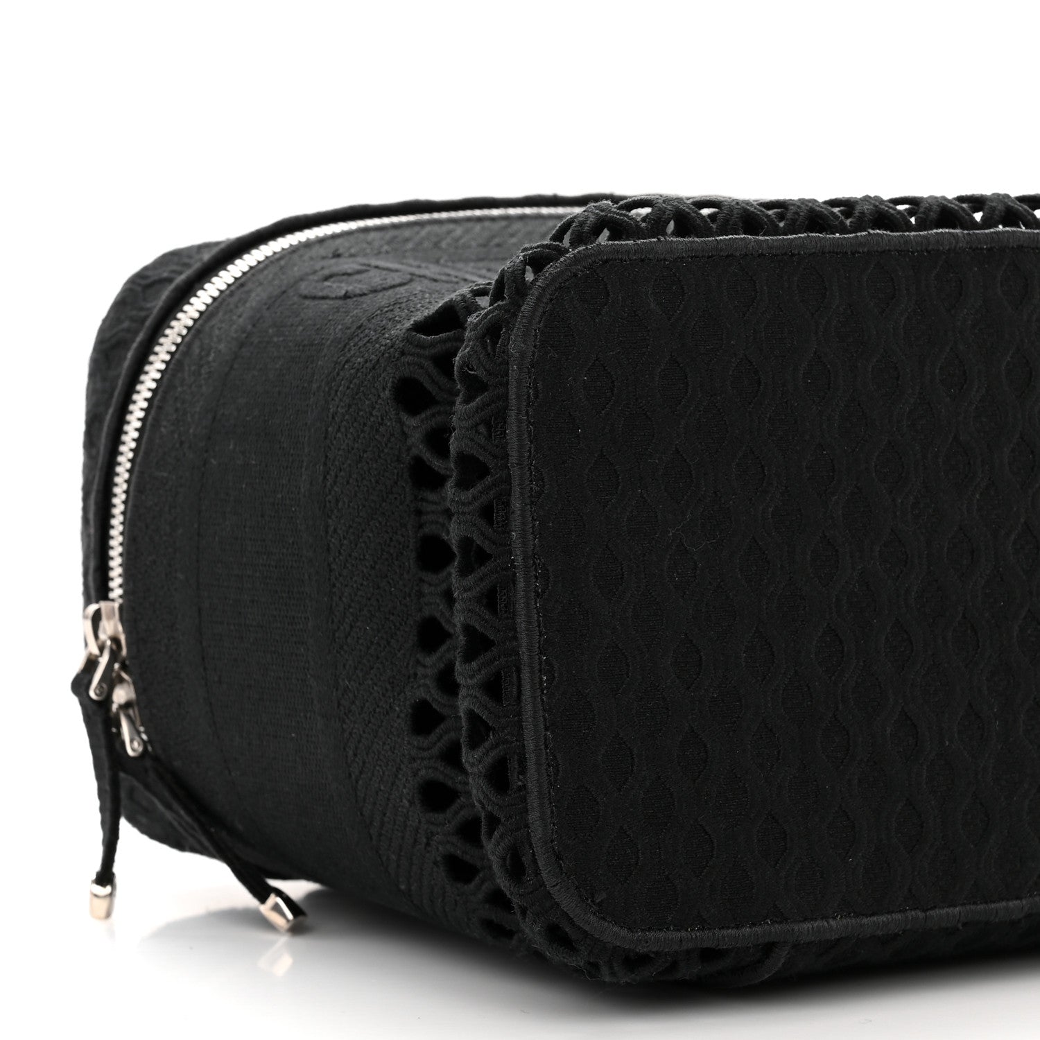 Christian Dior Mesh Embroidered Diortravel Vanity Case Black 8 of 9