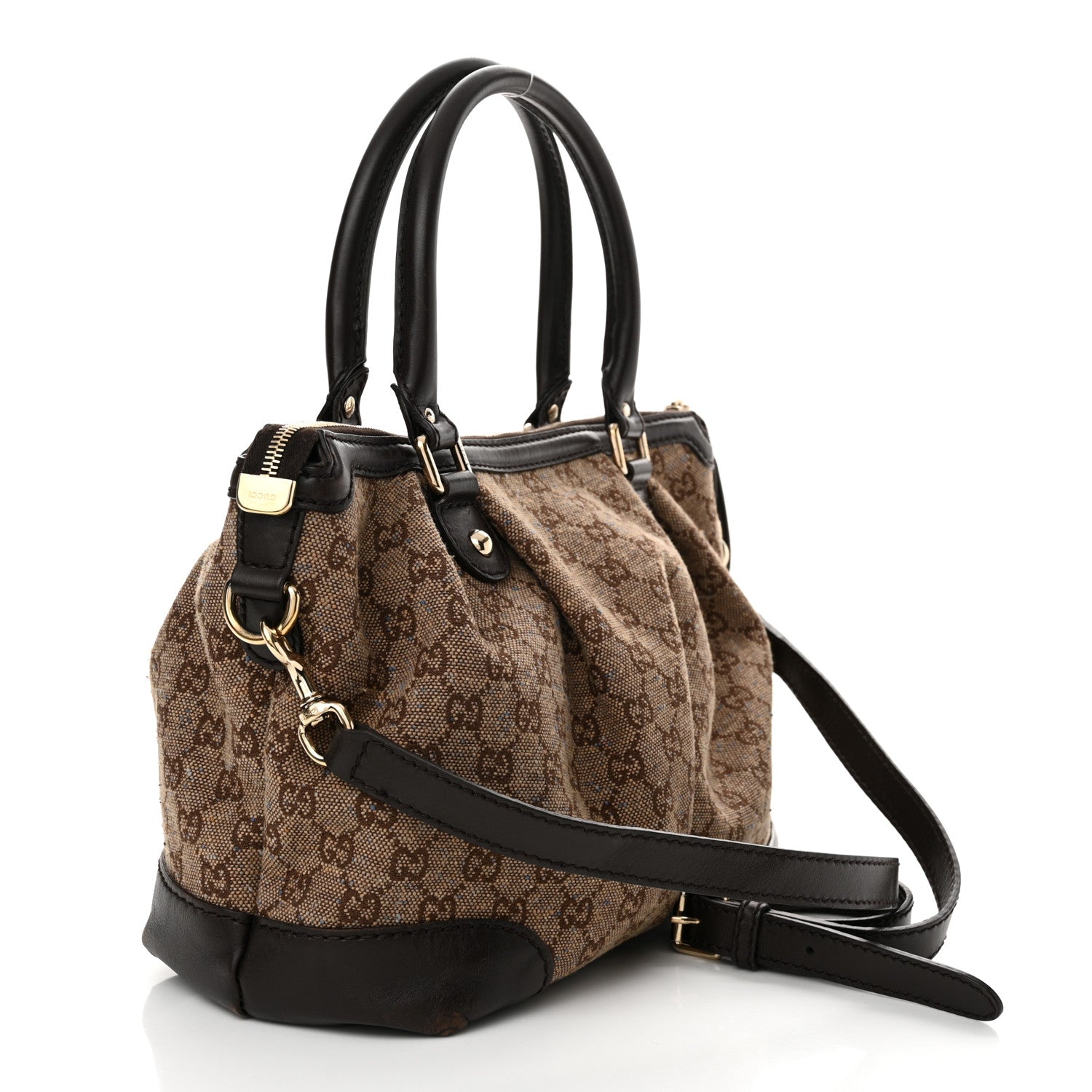 Gucci Monogram Medium Sukey Top Handle Dark Brown 3 of 28