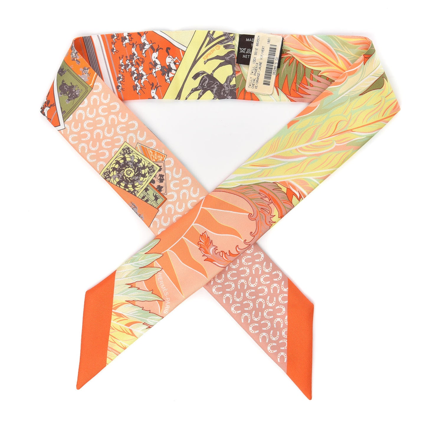 Silk Cheval Phoenix Twilly Orange Jaune Vif Vert