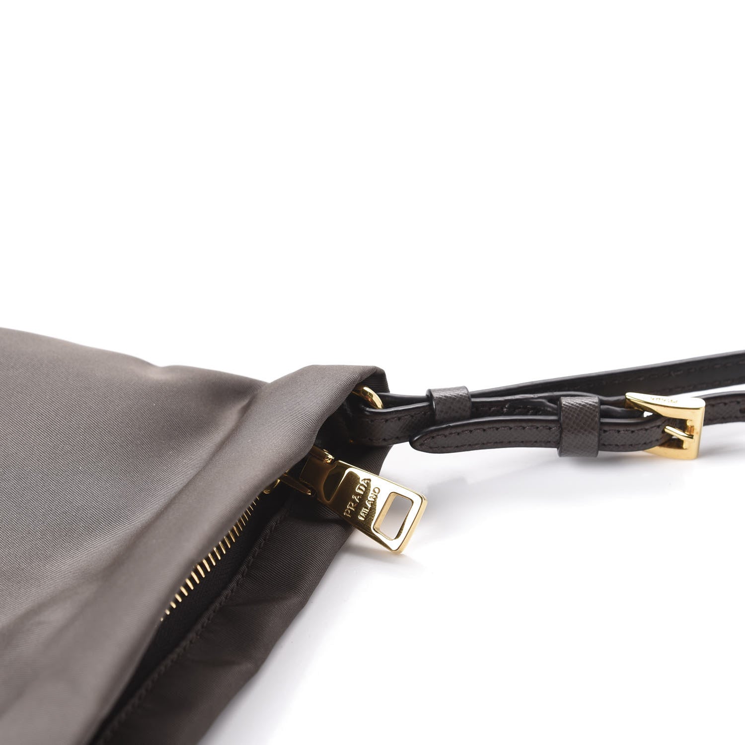Prada Tessuto Nylon Saffiano Wristlet Fumo 12 of 15