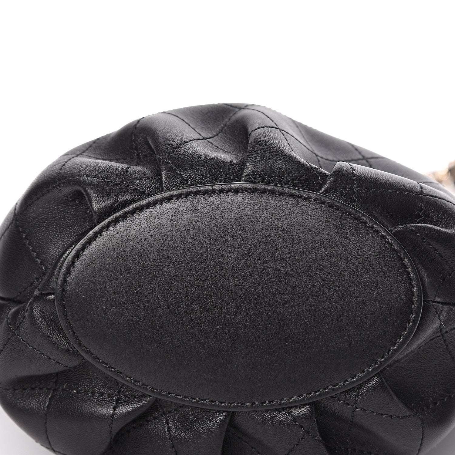 Chanel Lambskin Stitched Small Shopping Tote Black 10 of 11