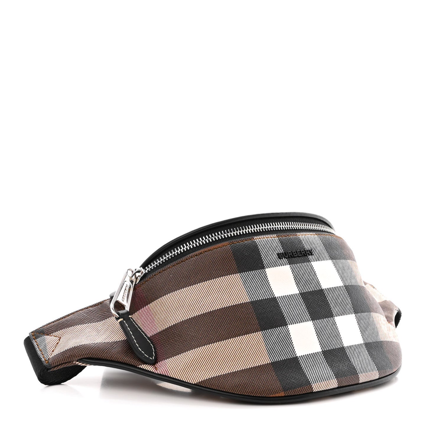 E-canvas Check Bum Bag Dark Birch Brown