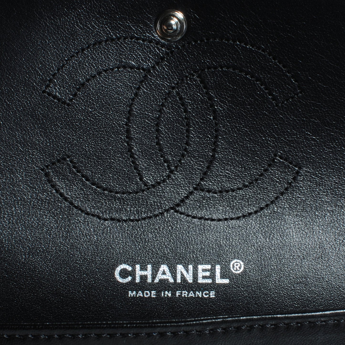Patent Medium Double Flap Black