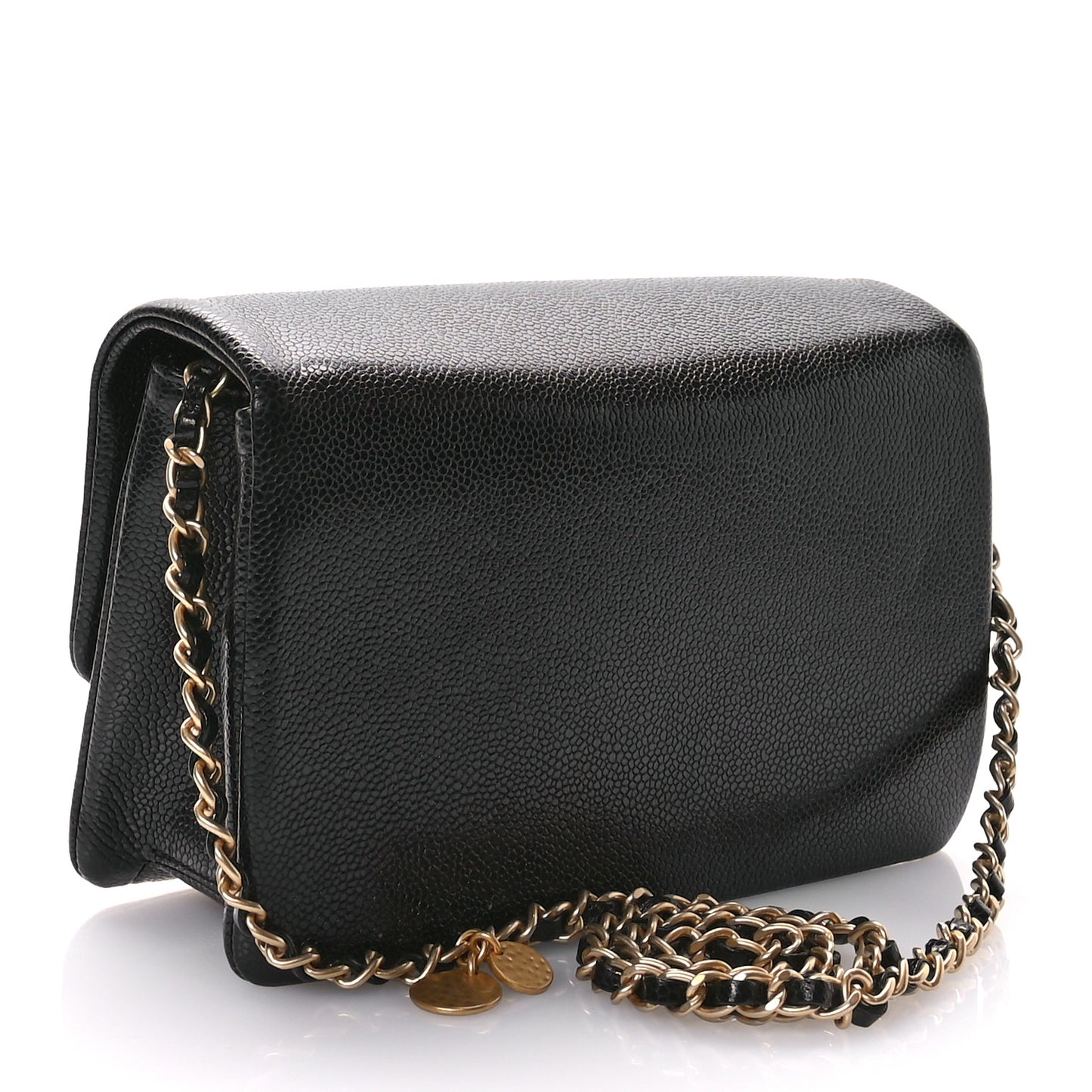 Shiny Caviar Small Flap Black