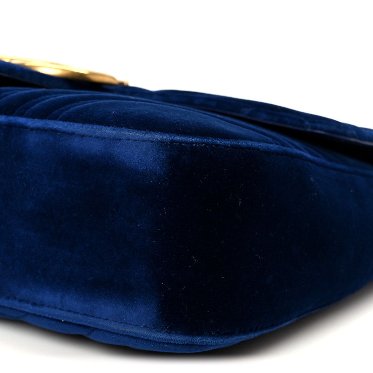 Gucci Velvet Matelasse Medium GG Marmont Shoulder Bag Cobalt Blue 11 of 11