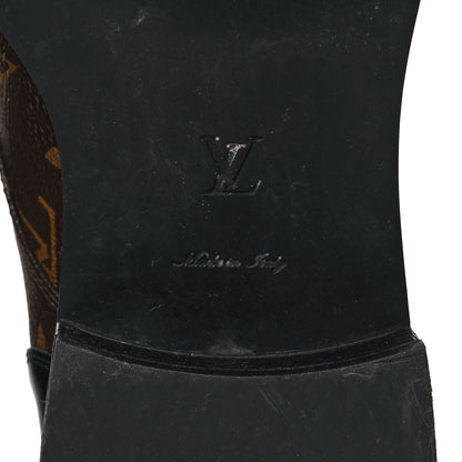 Louis Vuitton Calfskin Monogram Wonderland Flat Ranger Boots 39 Black 6 of 6