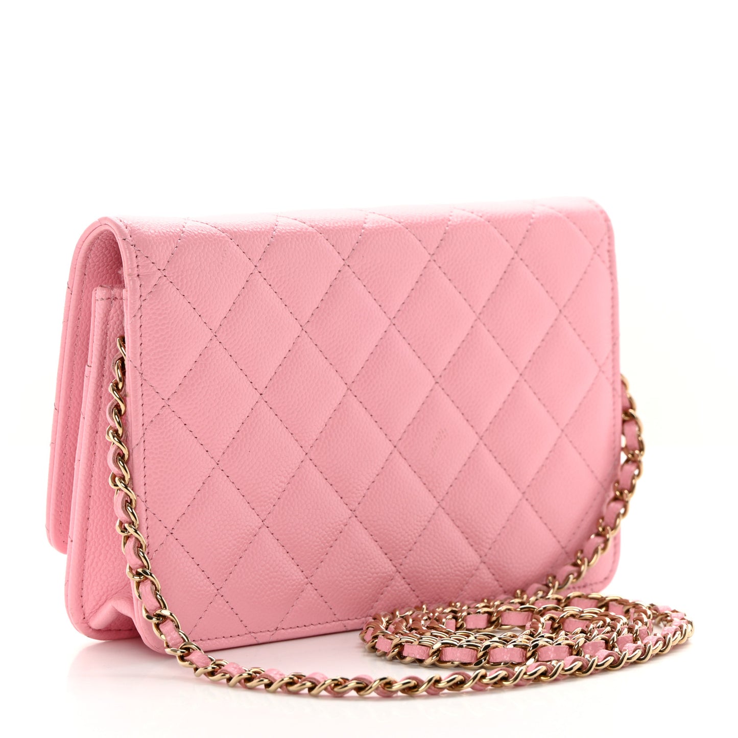 Caviar Quilted Multi Chain Wallet On Chain WOC Light Pink
