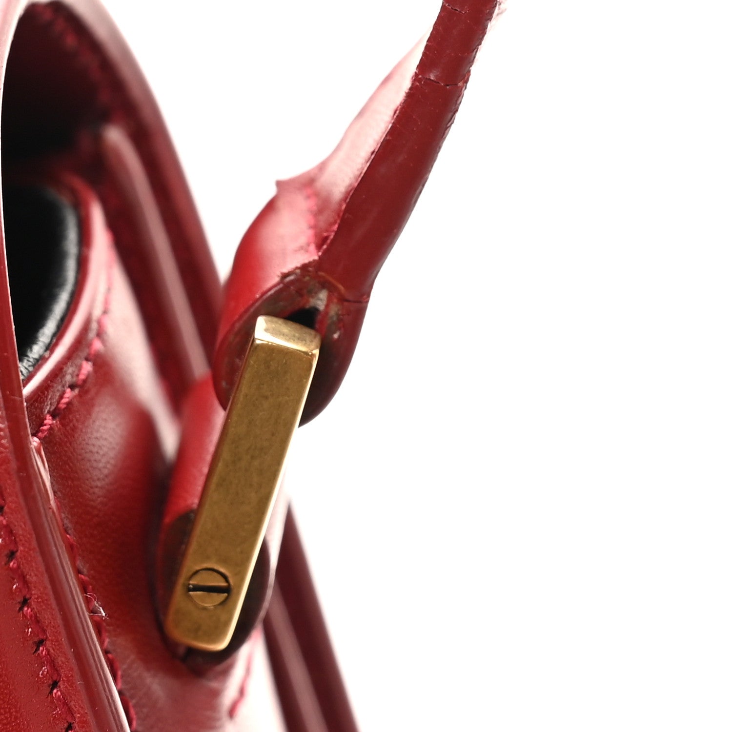 Saint Laurent Box Calfskin Monogram Medium Solferino Satchel Rouge Opyum 10 of 10