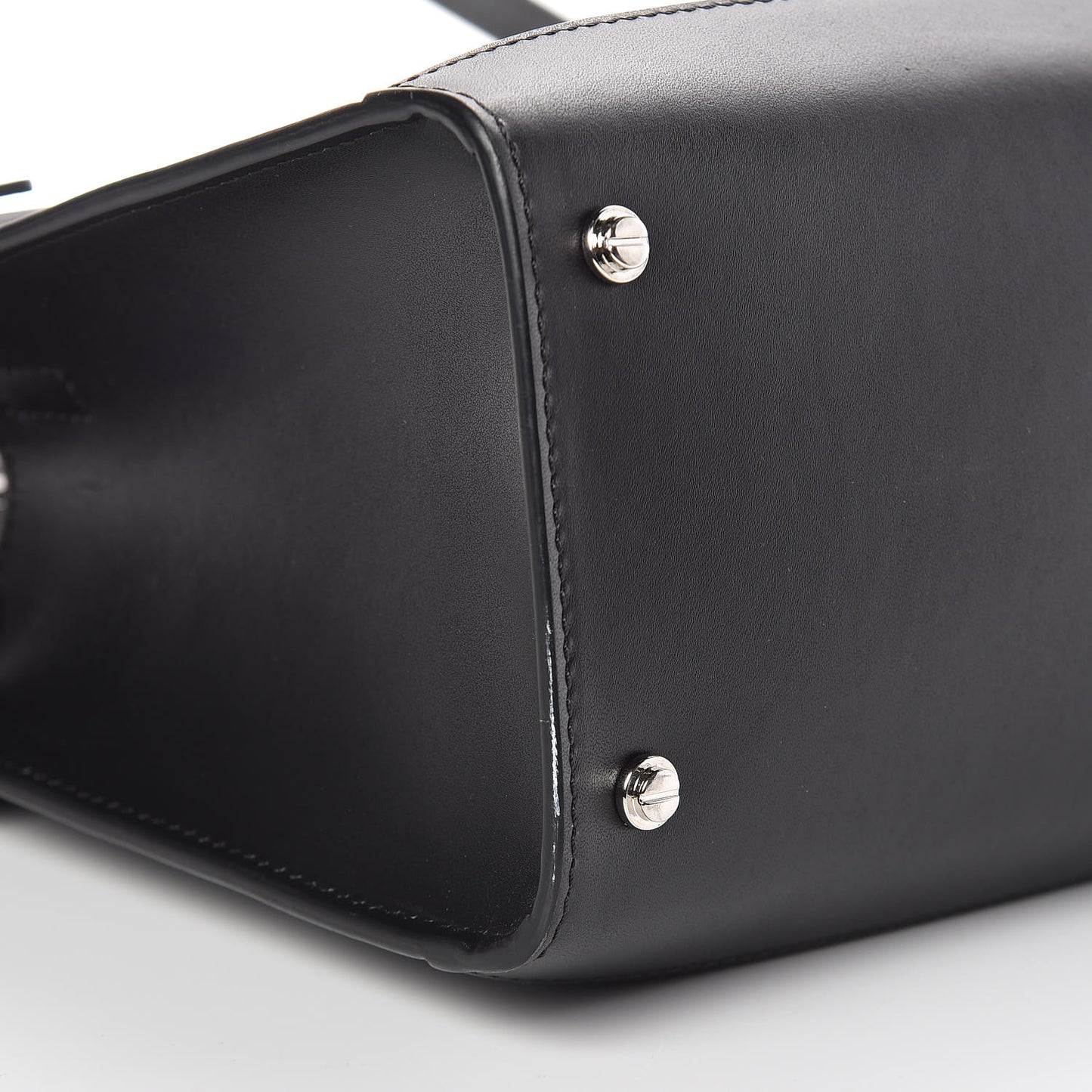 Smooth Calfskin Small Horizon Satchel Black