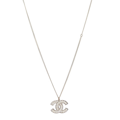 Chanel Pearl CC Pendant Necklace Gold 1 of 6