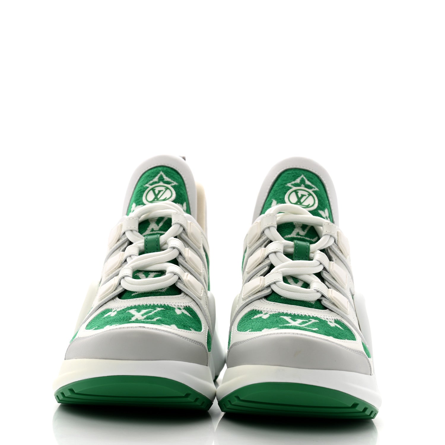 Louis Vuitton Jacquard Velvet Monogram LV Archlight Sneakers 37 White Vert 3 of 9