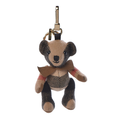 Burberry Cashmere House Check Thomas Bear Bag Charm Camel Gold 1 of 4