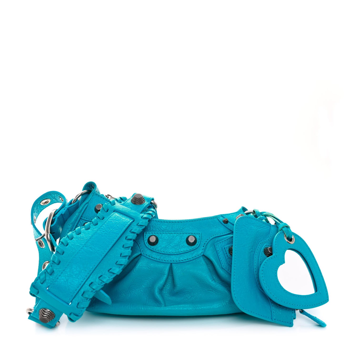 Agneau Arena Le Cagole Shoulder Bag XS Cyan