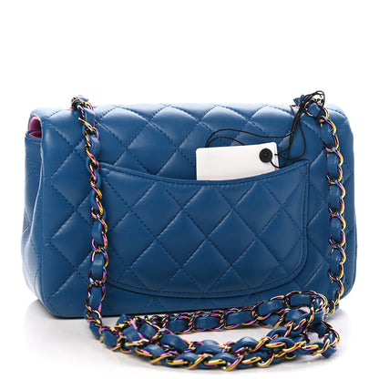 Chanel Lambskin Quilted Mini Rectangular Flap Blue Purple 5 of 17