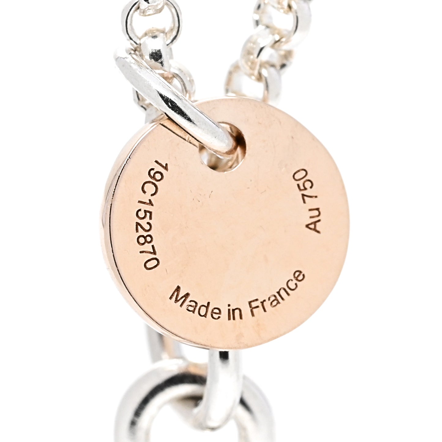 Sterling Silver 18K Rose Gold MM Ex-Libris Long Pendant Necklace