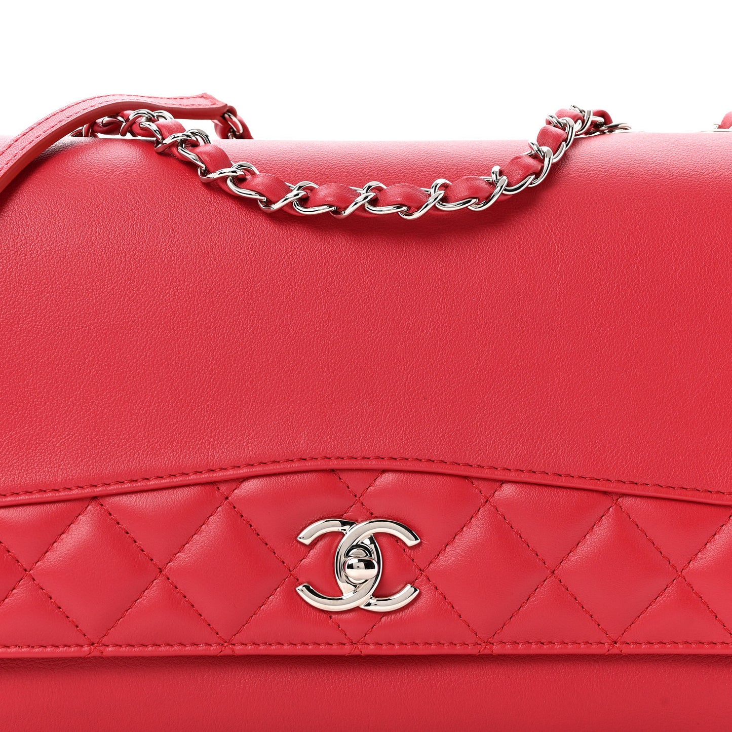 Calfskin Jumbo Tramezzo Flap Red