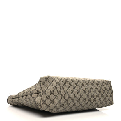 Gucci GG Supreme Monogram Medium Zippered Shopping Tote Dark Brown 4 of 9