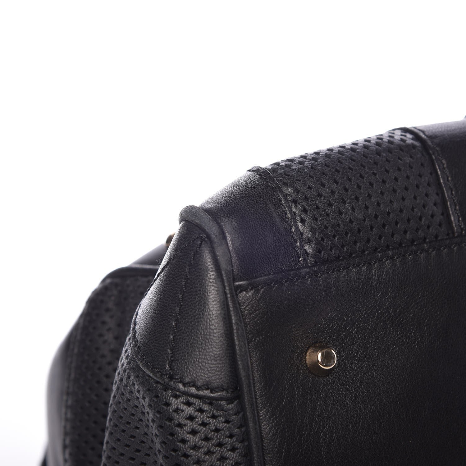 Versace Perforated Calfskin Madonna Satchel Black 8 of 12