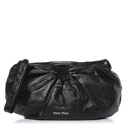 Miu Miu Vitello Shine Wristlet Black 1 of 9