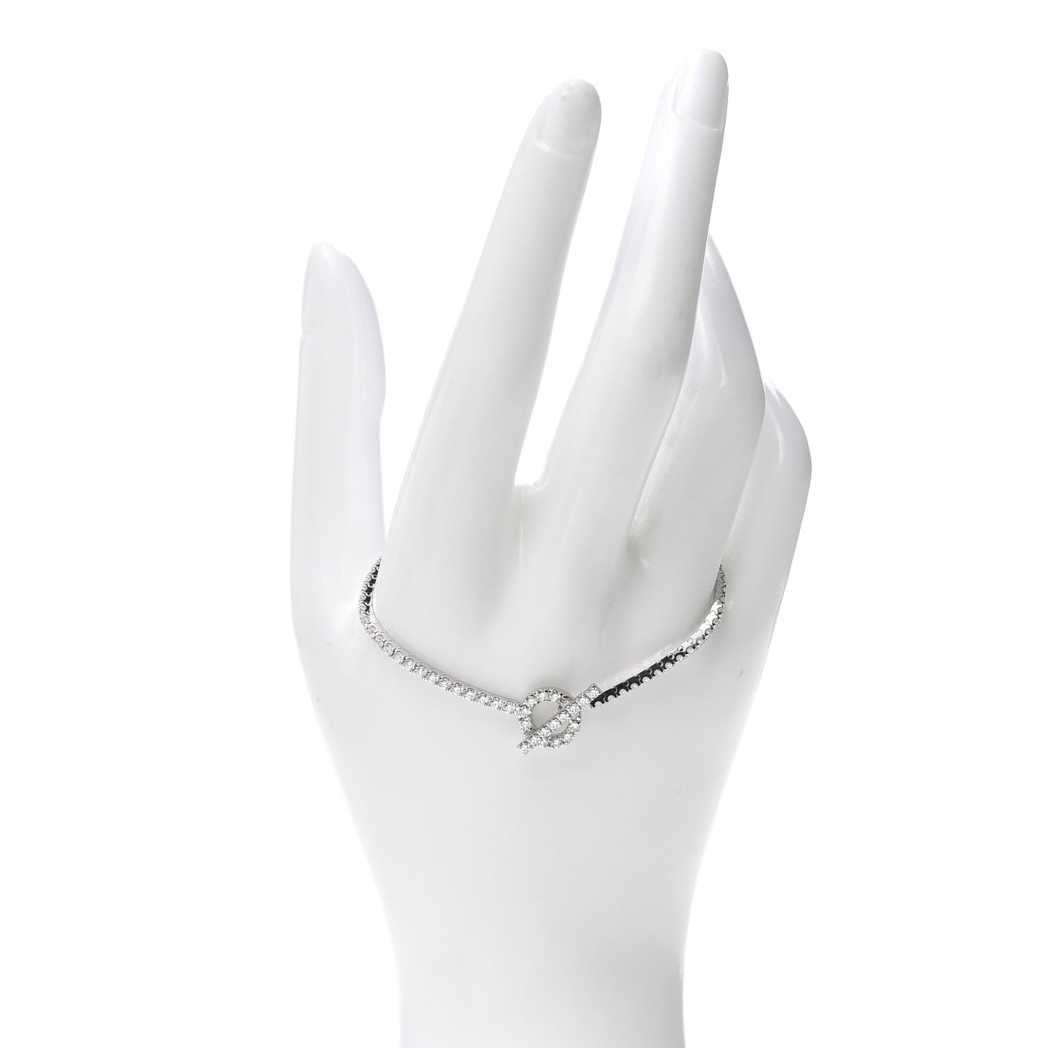 Hermes 18K White Gold Diamond Finesse Link Bracelet SH 2 of 5
