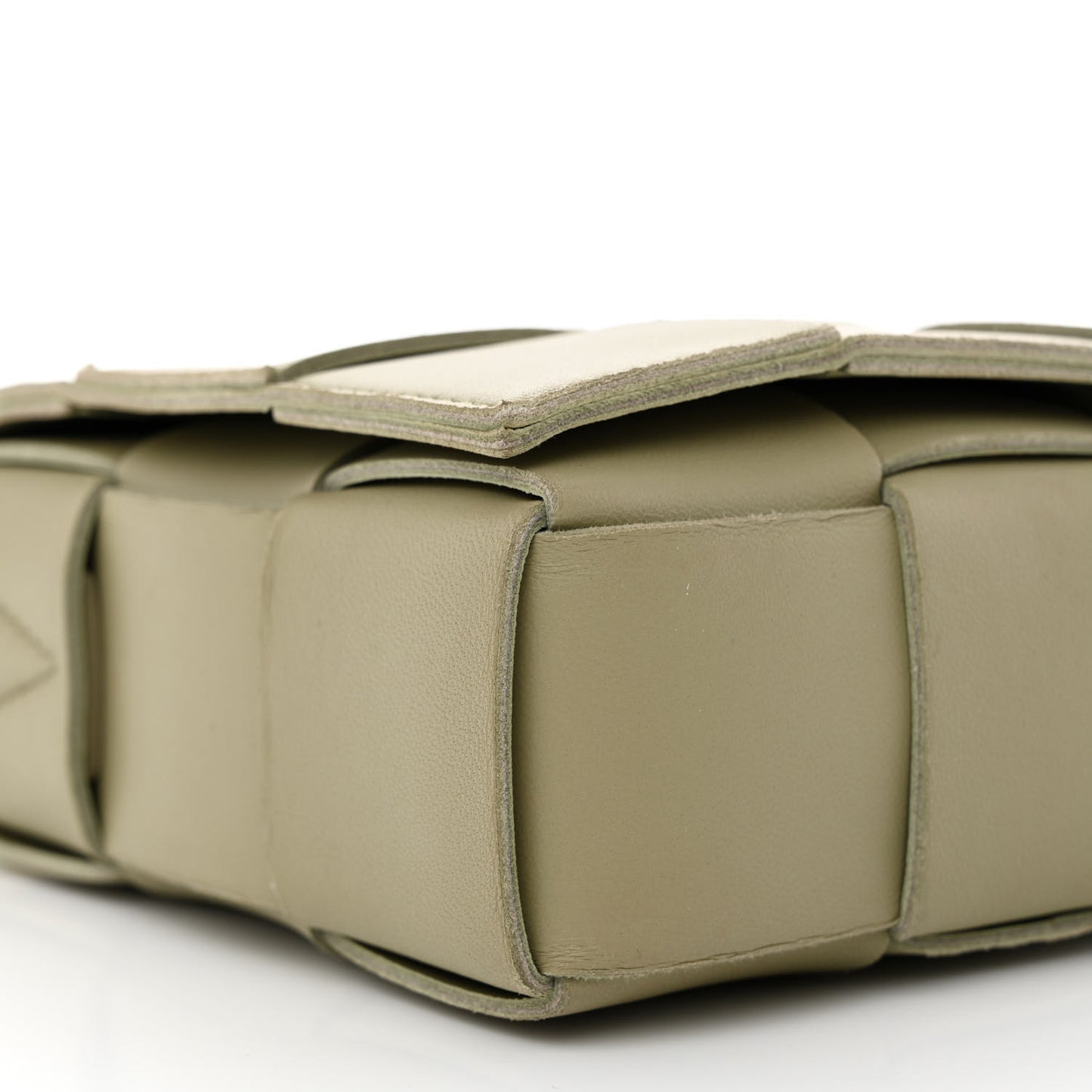 Lambskin Maxi Intrecciato Cassette Crossbody Bag Travertine