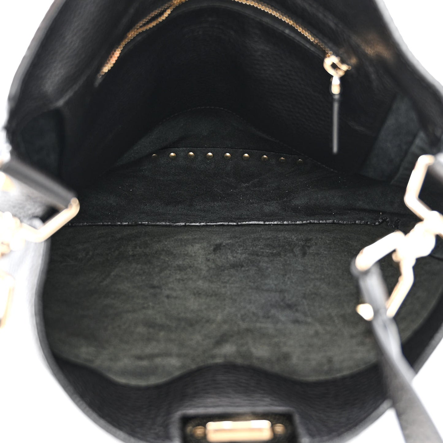 Pebbled Calfskin Large Rockstud Flip-Lock Messenger Bag Black