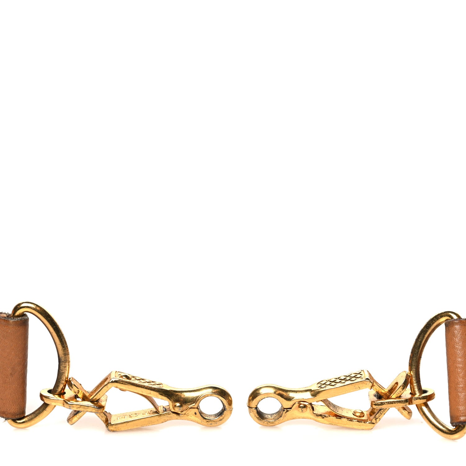 Hermes Toile Courchevel 20mm Kelly Shoulder Strap Gold 3 of 4