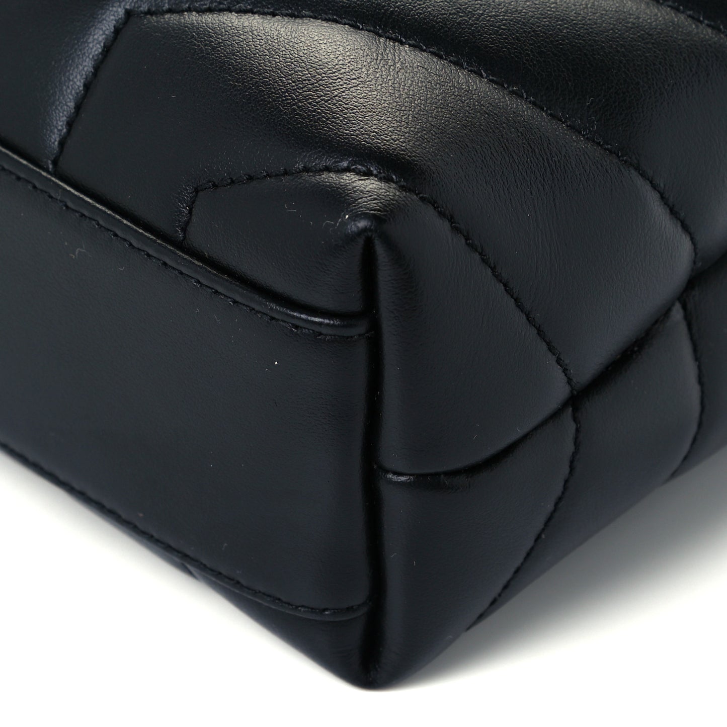 Calfskin Y Quilted Monogram Toy Loulou Crossbody Bag Black