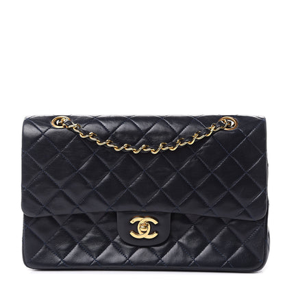 Chanel Lambskin Quilted Medium Double Flap Navy 1 of 17