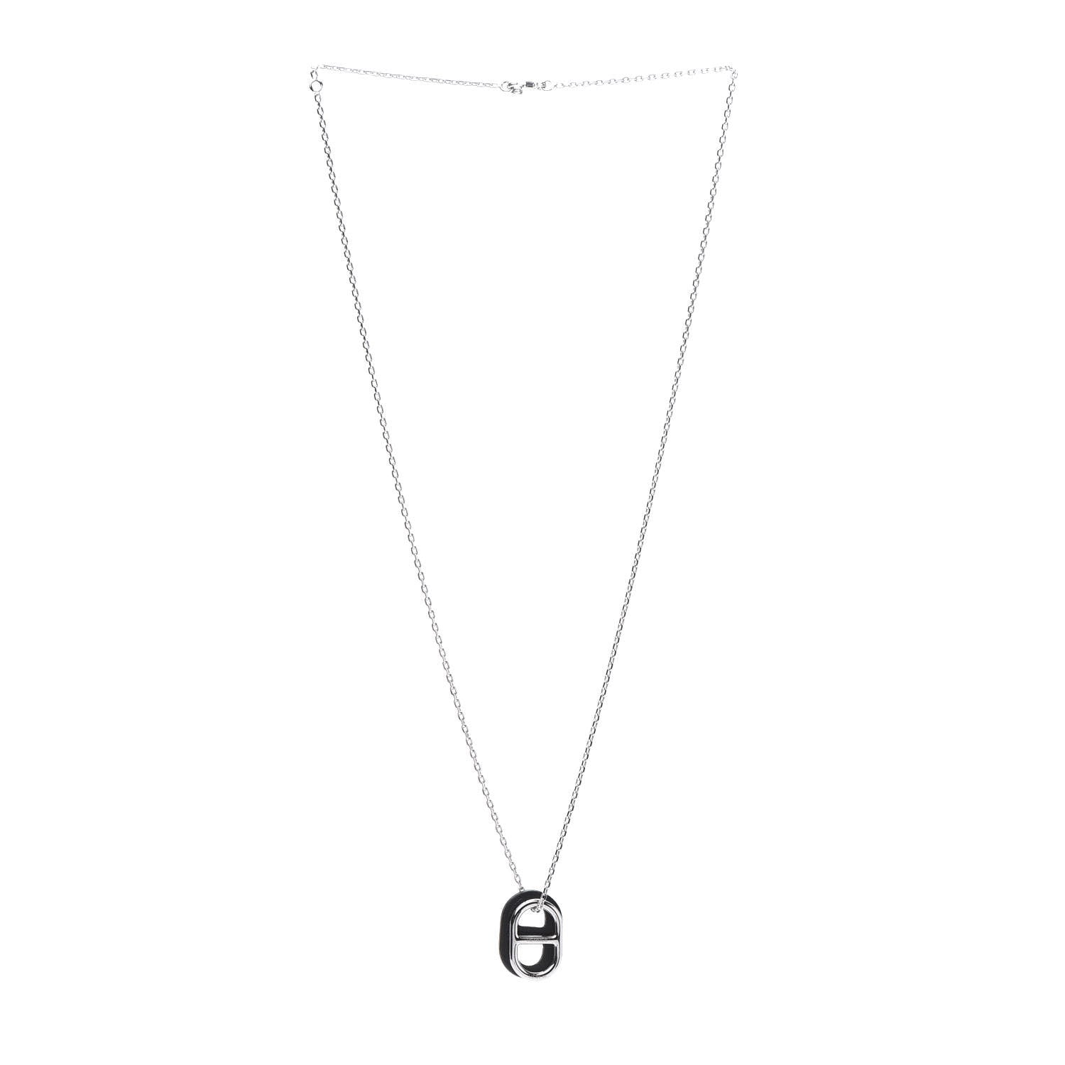 Hermes Swift O'Maillon Pendant Necklace Black 3 of 8
