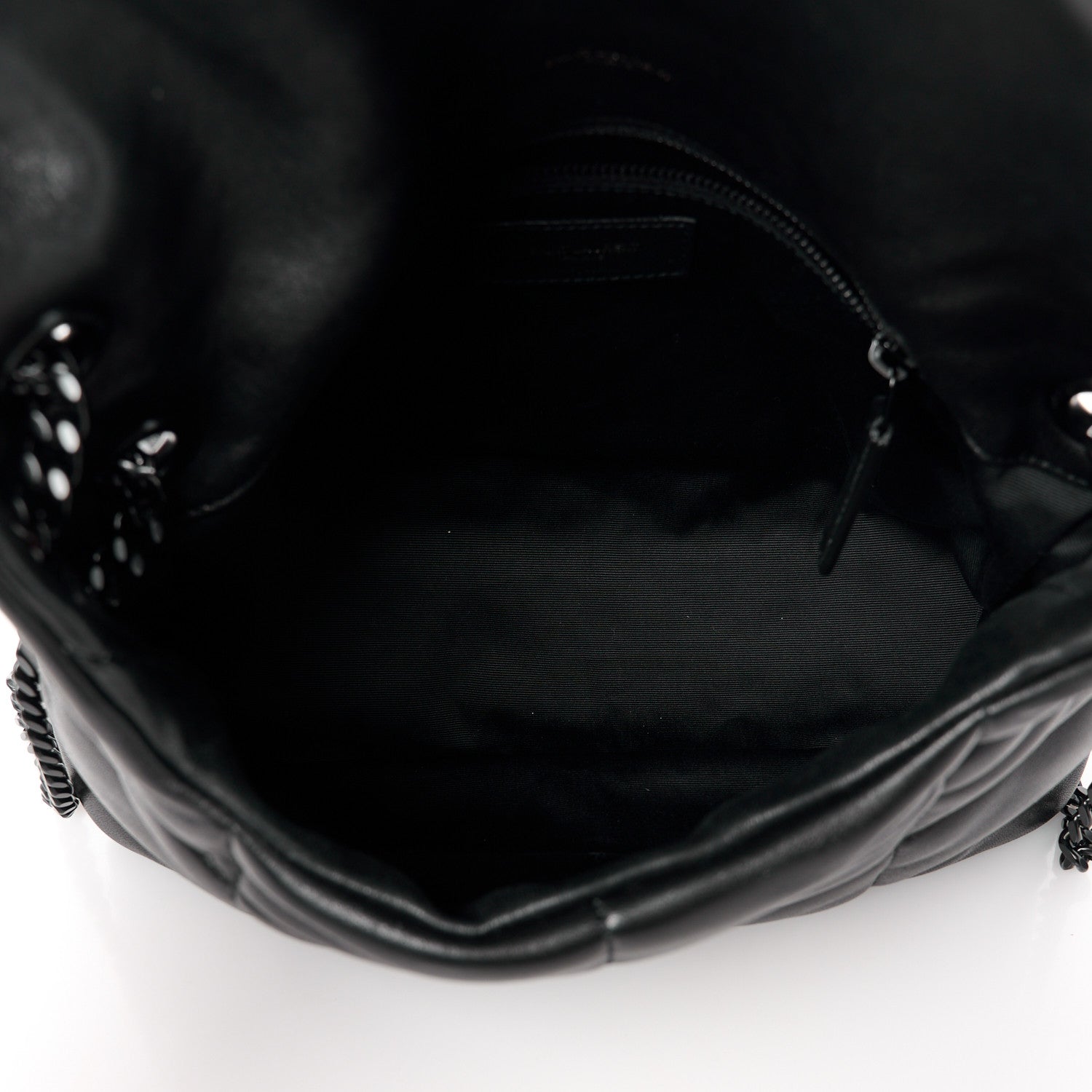 Saint Laurent Lambskin Quilted Monogram Monochrome Small Loulou Puffer Chain Satchel Black 5 of 11