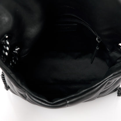 Saint Laurent Lambskin Quilted Monogram Monochrome Small Loulou Puffer Chain Satchel Black 5 of 11