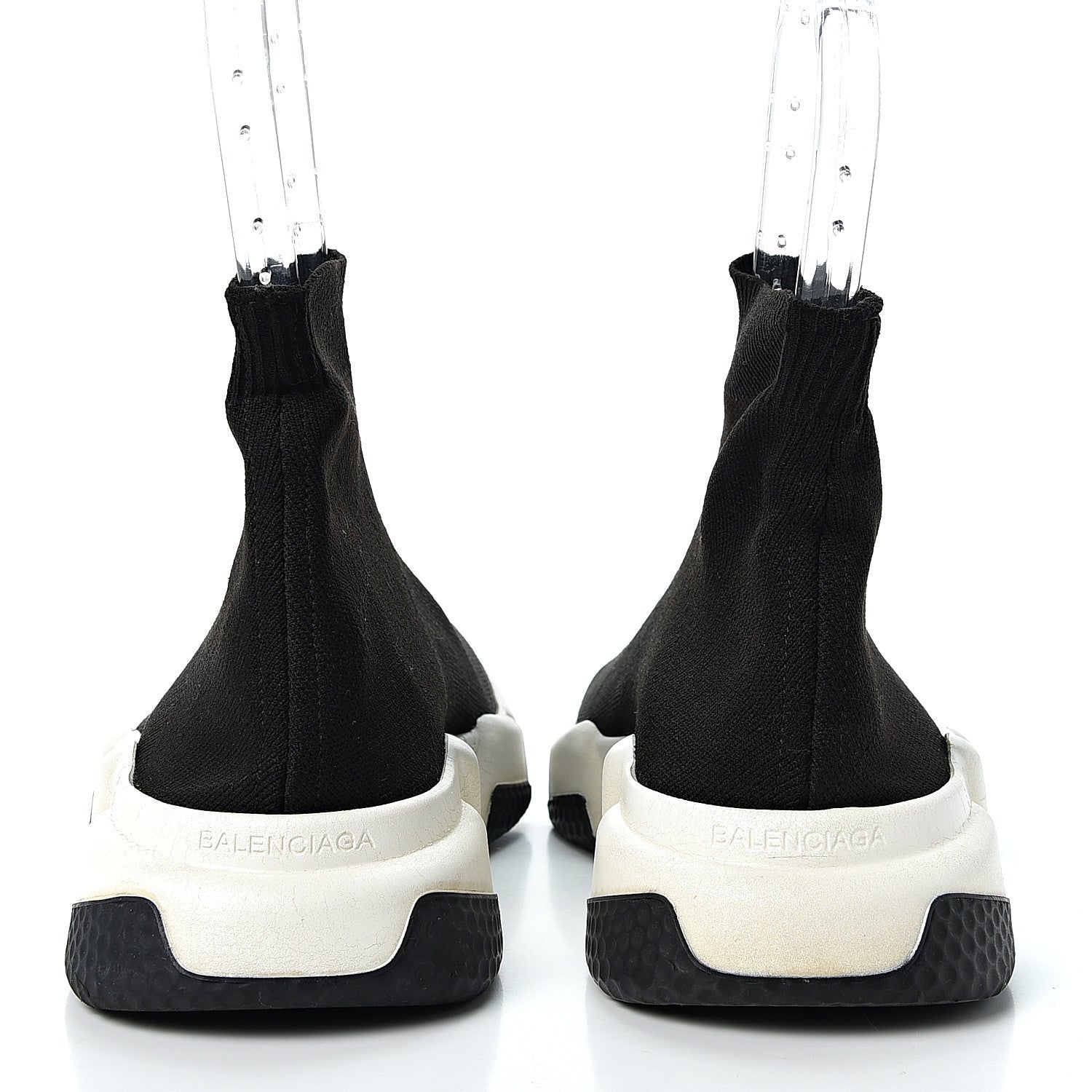 Balenciaga Neoprene Knit Womens Speed Sneakers 39 Black White 5 of 9