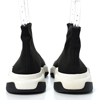 Balenciaga Neoprene Knit Womens Speed Sneakers 39 Black White 5 of 9